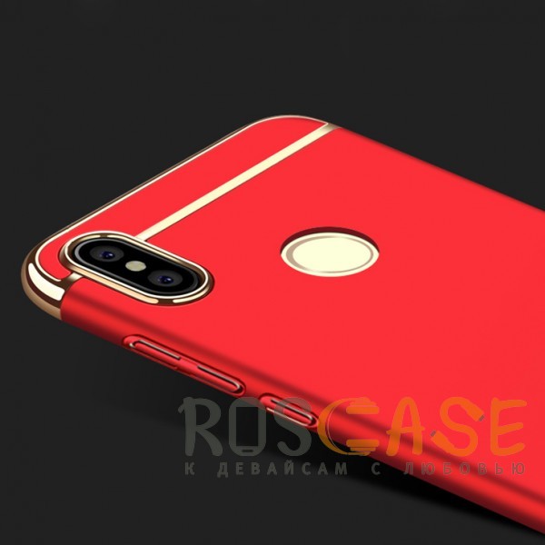 Изображение Красный MOFI Ya Shield | Пластиковый чехол для Xiaomi Mi 6X / Mi A2 с глянцевой вставкой цвета металлик