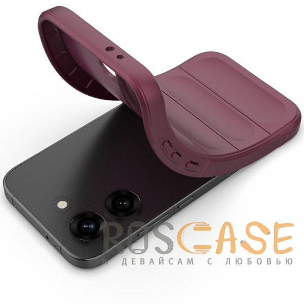 Фотография Бордовый Flex Silicone | Противоударный чехол для Poco X8 Pro / Xiaomi Turbo 5 с защитой камеры