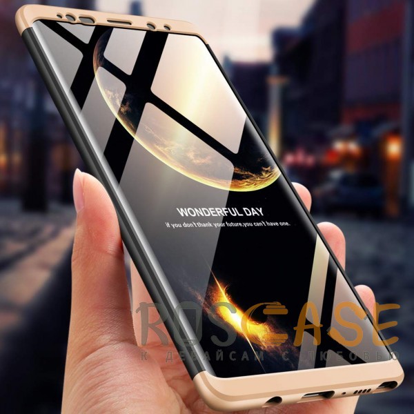 Изображение Черный / Золотой GKK LikGus 360° | Двухсторонний чехол для Samsung Galaxy Note 9 с защитными вставками