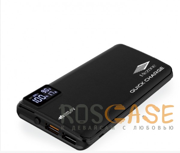 Изображение Черный Mezone Q9 | Портативное зарядное устройство Power Bank с дисплеем (10000mAh QuickCharge QC3.0) (+кабель MicroUSB)