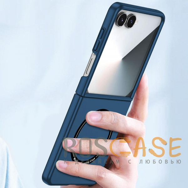 Фото Темно-синий Matte Shield | Тонкий матовый пластиковый чехол с поддержкой Magsafe для Samsung Galaxy Z Flip 7