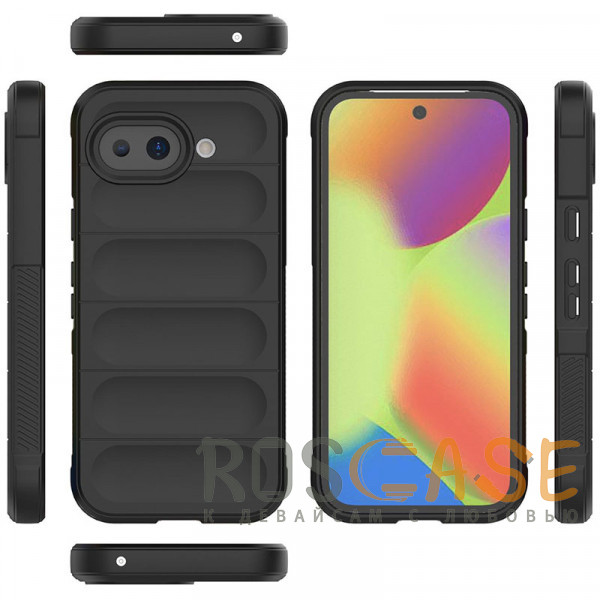 Фото Черный Flex Silicone | Противоударный чехол для Google Pixel 10a с защитой камеры и микрофиброй