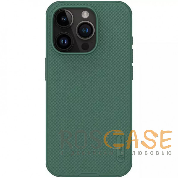 Фото Зеленый Nillkin Super Frosted Shield Magnetic | Пластиковый чехол с поддержкой магнитной зарядки Magsafe для iPhone 15 Pro