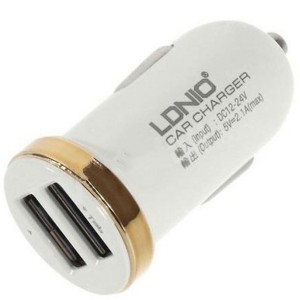 LDNIO DL-C22 | Автомобильное зарядное устройство на 2 USB с кабелем Lightning в комплекте