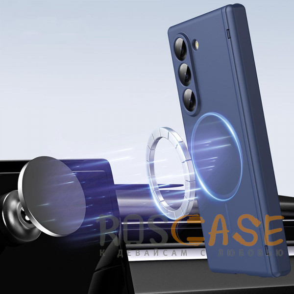 Изображение Темно-синий Чехол 3D с Magsafe и внешним стеклом для Samsung Galaxy Z Fold 6