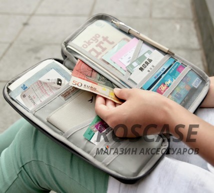 Изображение Синий Дорожная сумка-органайзер Travelus для телефона, документов и пластиковых карт