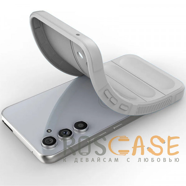 Фотография Серый Flex Silicone | Противоударный чехол для Samsung Galaxy A54 с защитой камеры и микрофиброй