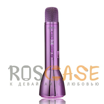 Фото Розовый Remax K03 | Беспроводной микрофон-караоке для мобильного телефона со встроенной колонкой