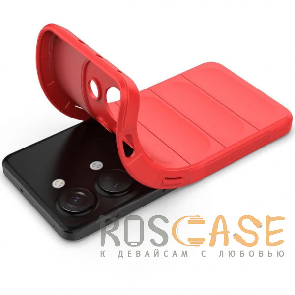 Фотография Красный Flex Silicone | Противоударный чехол для OnePlus Nord 3 5G / Ace 2V с защитой камеры и микрофиброй
