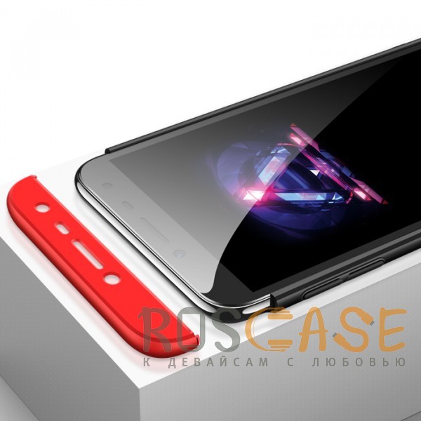 Фотография Черный / Красный GKK LikGus 360° | Двухсторонний чехол для Samsung J400F Galaxy J4 (2018) с защитными вставками