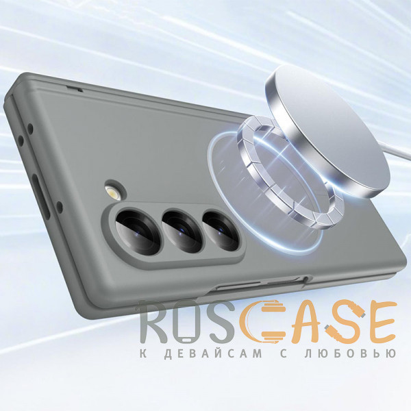 Фотография Серый Чехол 3D с Magsafe и внешним стеклом для Samsung Galaxy Z Fold 6