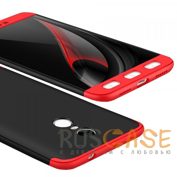 Фото Черный / Красный GKK LikGus 360° | Двухсторонний чехол для Xiaomi Redmi Note 4X / Note 4 (Snapdragon) с защитными вставками