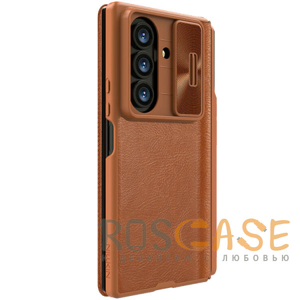 Изображение Коричневый Nillkin Qin PRO | Чехол-книжка из Premium экокожи с защитой камеры для Samsung Galaxy Z Fold 7