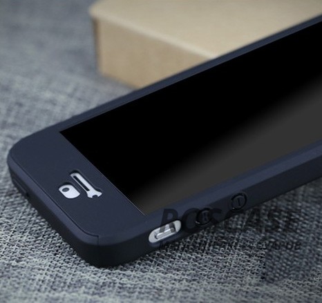 Фотография Черный iPaky 360° | Комплект чехол + стекло для Apple iPhone 5/5S/SE (полная защита корпуса и экрана)