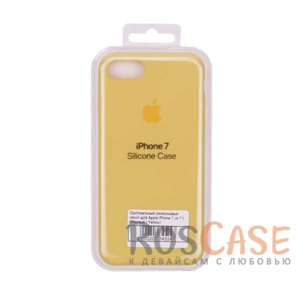 Фотография Желтый / Yellow Оригинальный силиконовый чехол для Apple iPhone 7 (4.7") (реплика)