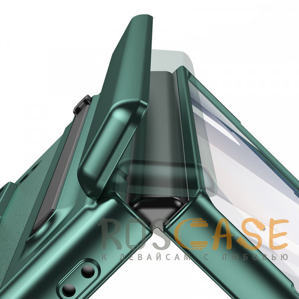 Фото Зеленый Чехол 3D с кожаной вставкой и стилусом для Samsung Galaxy Z Fold 6
