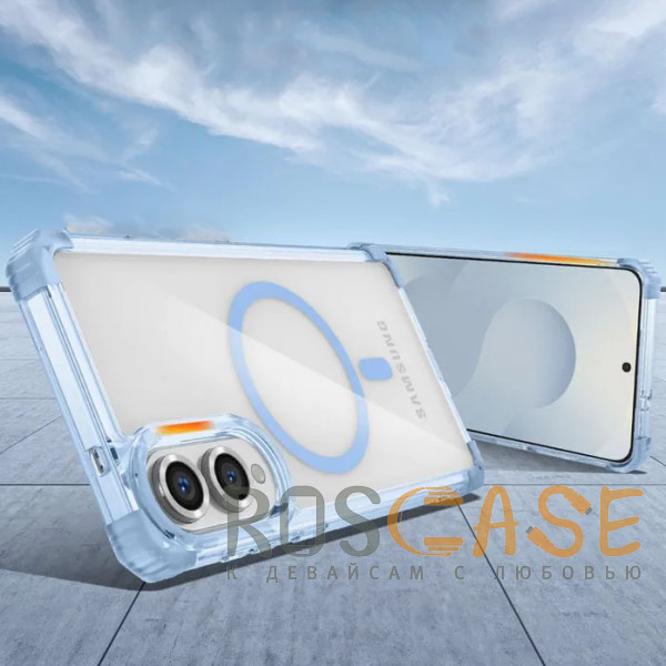 Фото Синий Nature Magnetic | Прозрачный противоударный чехол с поддержкой MagSafe для Samsung Galaxy S25 Edge