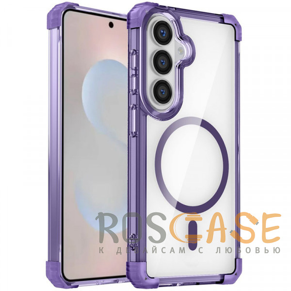 Фото Фиолетовый Nature Magnetic | Прозрачный противоударный чехол с поддержкой MagSafe для Samsung Galaxy S26