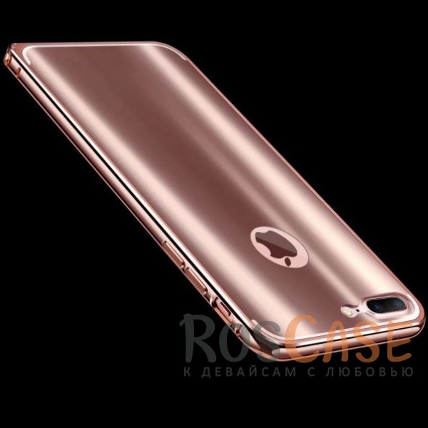 Изображение Rose Gold Модный металлический бампер Luxurious Neon с глянцевой переливающейся вставкой на заднюю панель для Apple iPhone 7 plus / 8 plus (5.5")