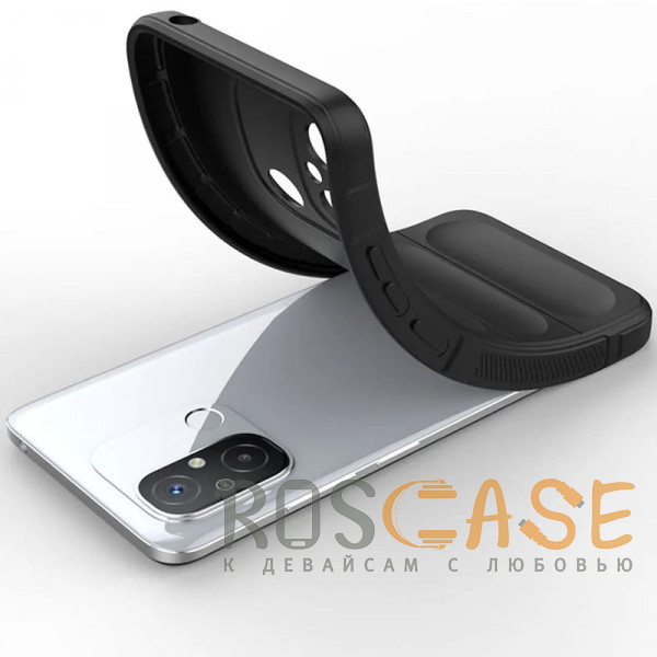 Фотография Черный Flex Silicone | Противоударный чехол для Xiaomi Redmi 12C / 11A / Poco C55 с защитой камеры и микрофиброй