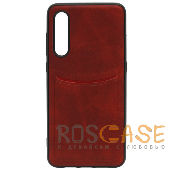 Фото Красный ILEVEL | Чехол с кожаным покрытием и карманом для Xiaomi Mi 9