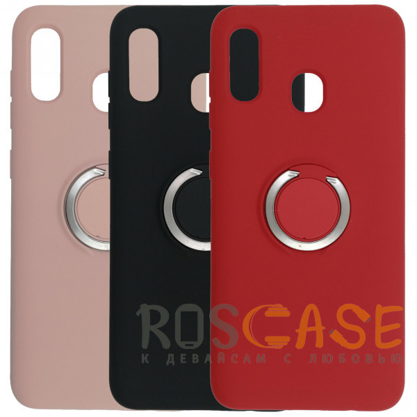 Фото Чехол Silicone Cover с кольцом для Samsung Galaxy A20 / A30