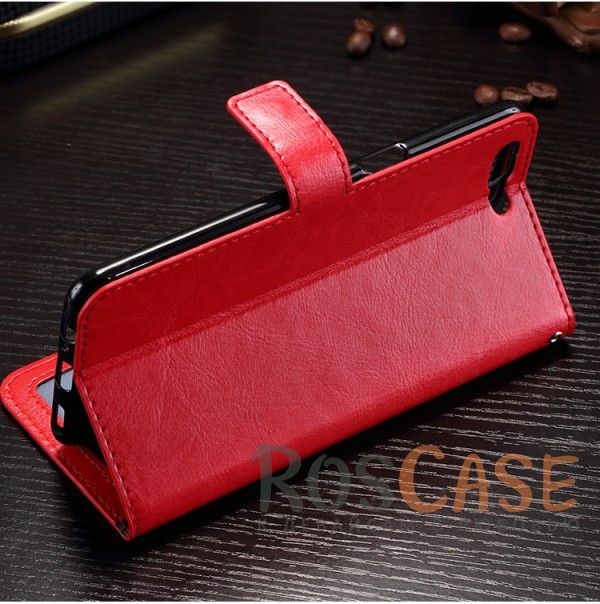 Изображение Красный Wallet | Кожаный чехол-кошелек с внутренними карманами для OnePlus 5
