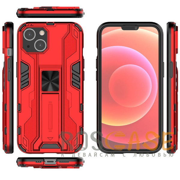 Изображение Красный Galvatron | Противоударный чехол-подставка для iPhone 14 Plus с защитой камеры