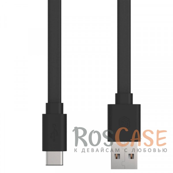 Фото Комплект Компактное автомобильное зарядное устройство Hoco Z1 с 2 USB разъемами + Плоский кабель USB to Type-C (1,2 метра)