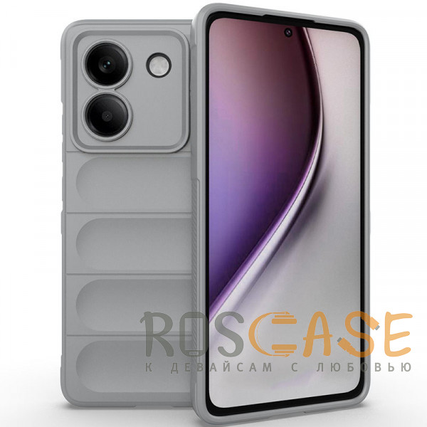 Фото Серый Flex Silicone | Противоударный чехол для Xiaomi Poco M7 Pro 5G с защитой камеры и микрофиброй