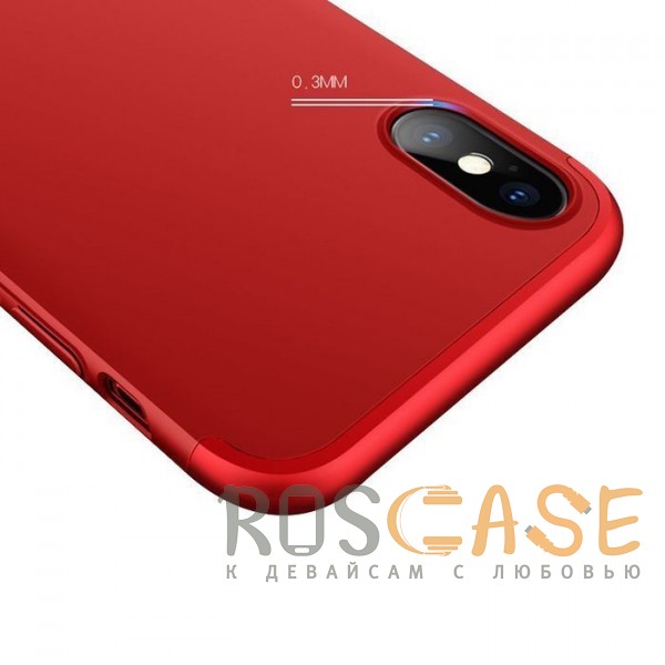Фотография Красный GKK LikGus 360° | Двухсторонний чехол для iPhone X / XS с защитными вставками