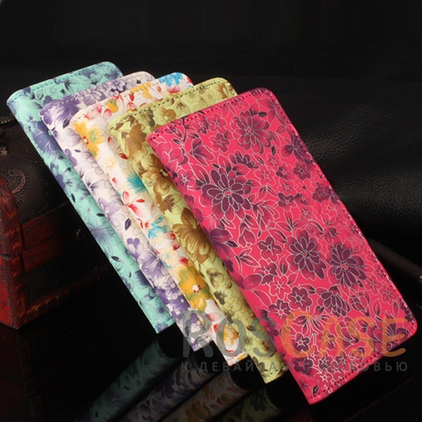 Фото Чехол-кошелёк с цветочным рисунком и функцией подставки для Xiaomi Redmi Note 4 (MTK)