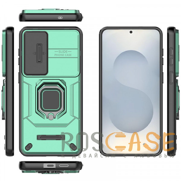 Изображение Зеленый Transformer Ring Holder | Противоударный чехол с кольцом и шторкой камеры для Samsung Galaxy S26 Plus