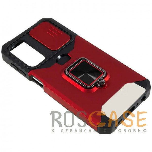 Фотография Красный Multi Case | Чехол с кольцом, отделением для карты и шторкой камеры для Samsung Galaxy A24 4G