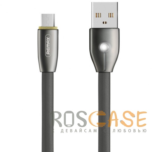 Фото Черный Remax RC-043m Knight | Дата кабель USB to MicroUSB со световым индикатором (100 см)