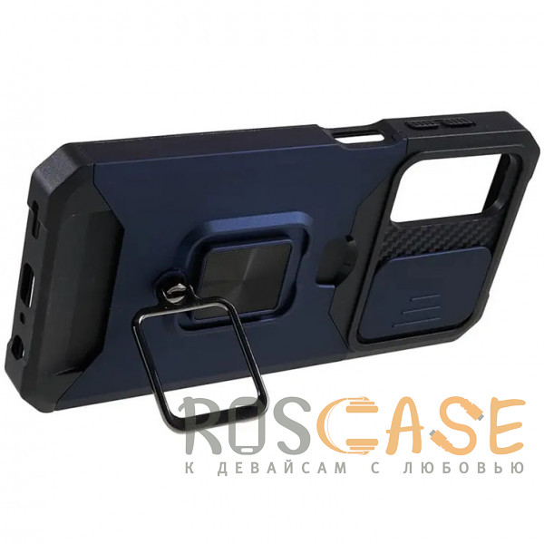 Фотография Темно-синий Multi Case | Чехол с кольцом, отделением для карты и шторкой камеры для Samsung Galaxy A24 4G