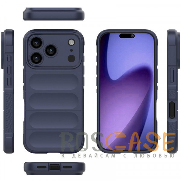 Фото Темно-синий Flex Silicone | Противоударный чехол для iPhone 17 Pro с защитой камеры и микрофиброй