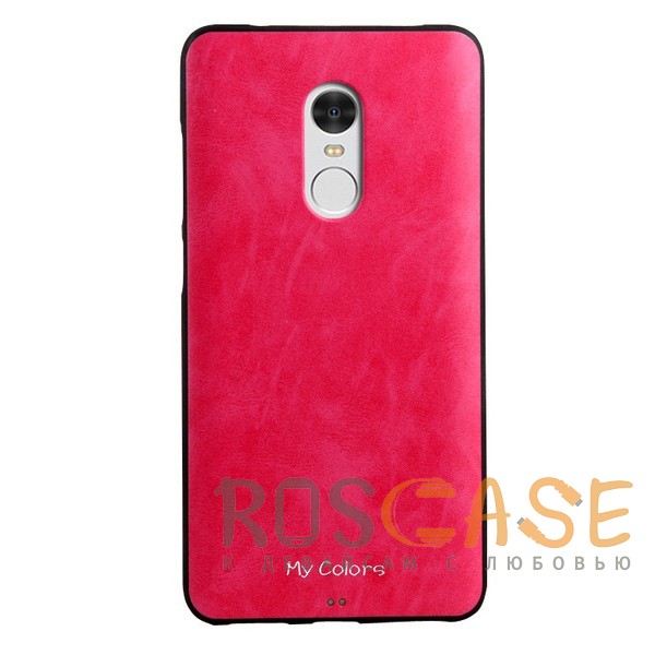 Фото Розовый Тонкий чехол для Xiaomi Redmi Note 4 MTK из экокожи на силиконовой основе
