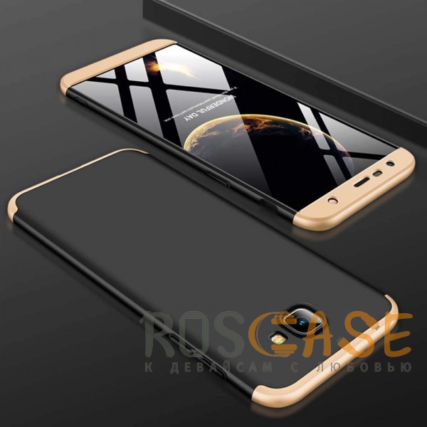 Фотография Черный / Золотой GKK LikGus 360° | Двухсторонний чехол для Samsung Galaxy J4 Plus (2018) с защитными вставками