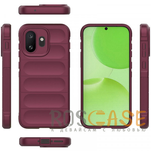 Фото Бордовый Flex Silicone | Противоударный чехол для OnePlus 15T с защитой камеры и микрофиброй