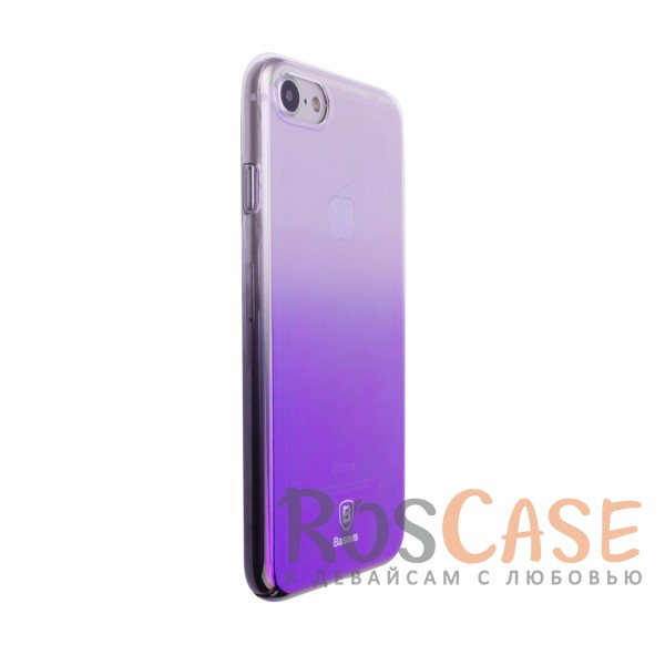 Фото Фиолетовый Блестящая прозрачная накладка Baseus Glaze Ultrathin из тонкого пластика с бензиновым отливом и градиентной расцветкой для Apple iPhone 7 / 8 (4.7")