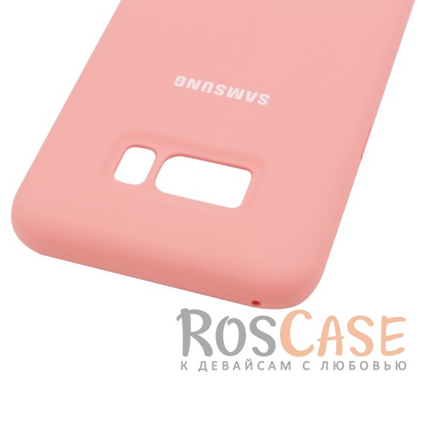 Изображение Арбузный / Watermelon red Оригинальный силиконовый чехол Silicone Cover для Samsung G955 Galaxy S8 Plus | Матовая софт-тач поверхность из мягкого микроволокна для защиты от падений (реплика)