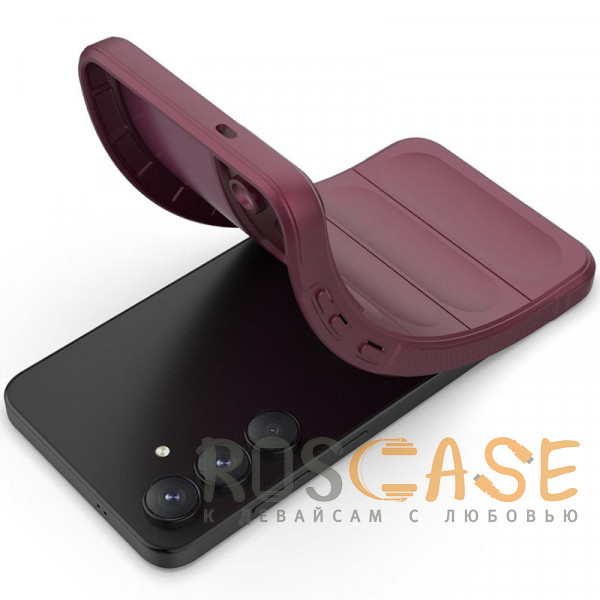 Фотография Бордовый Flex Silicone | Противоударный чехол для Samsung Galaxy S25 FE с защитой камеры и микрофиброй