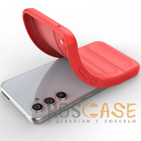 Фотография Красный Flex Silicone | Противоударный чехол для Samsung Galaxy A55 с защитой камеры и микрофиброй