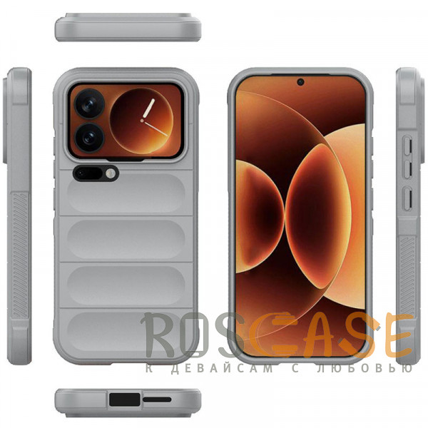 Фото Серый Flex Silicone | Противоударный чехол для Xiaomi Mi 17 Pro с защитой камеры и микрофиброй