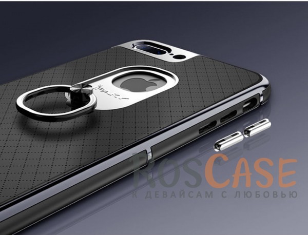 Изображение Черный iPaky Ring | Чехол с кольцом-подставкой для Apple iPhone 7 plus / 8 plus (5.5")