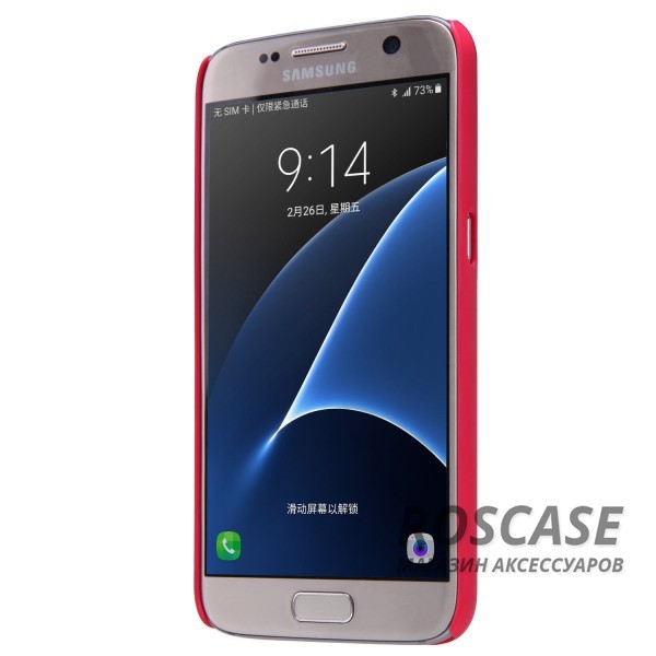 Фотография Красный Nillkin Super Frosted Shield | Матовый чехол для Samsung G930F Galaxy S7