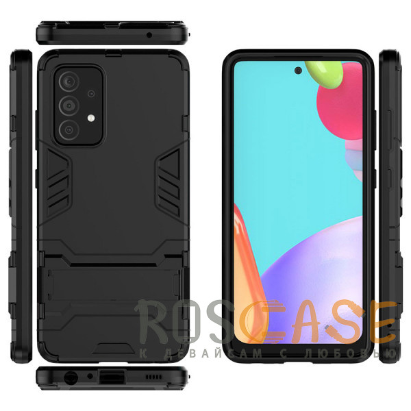 Фотография Черный Transformer | Противоударный чехол-подставка для Samsung Galaxy A52 / A52s с мощной защитой корпуса