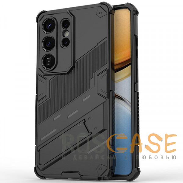 Фото Черный Megatron | Противоударный чехол-подставка для Samsung Galaxy S26 Ultra с защитой камеры