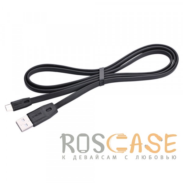 Изображение Черный Remax RC-001m | Плоский дата кабель с разъемом microUSB (1 метр)